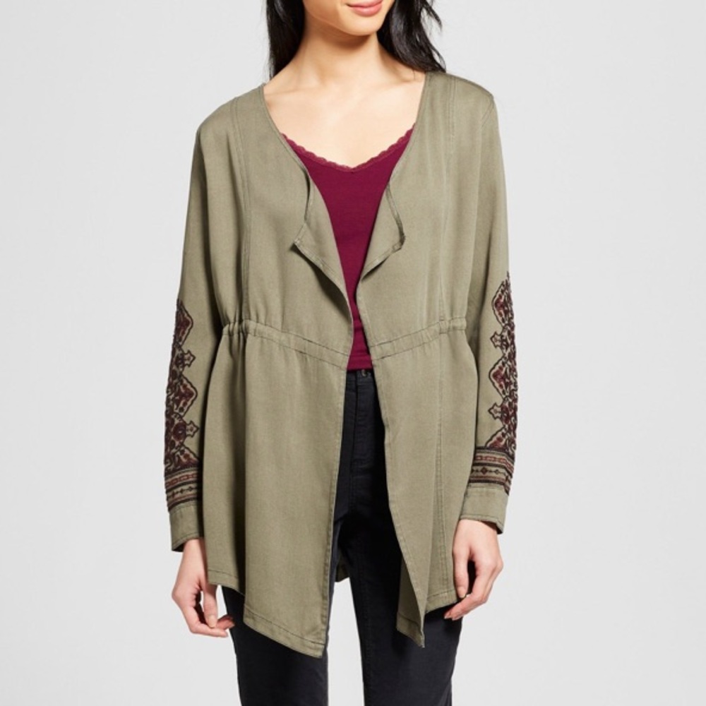 Knox Rose olive green jean jacket